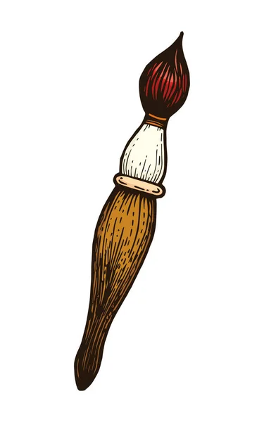 Colored sketch style paint brush isolated