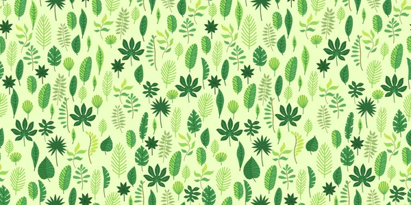 Tropical leaves vector seamless pattern. Green paradise. — Stock Vector