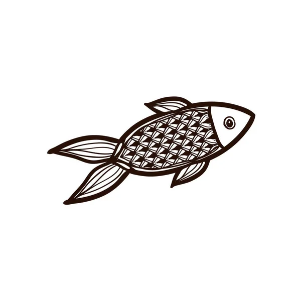 Pesce rosso isolato. Libro da colorare — Vettoriale Stock