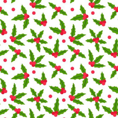 Holly Berry ile kusursuz bir Noel deseni.