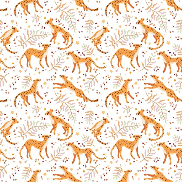 Cheetah en luipaarden patroon. Een vector naadloos — Stockvector