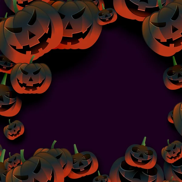 Cadre de citrouille halloween breepy sur fond sombre — Image vectorielle