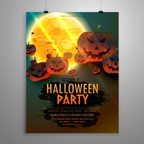 Plantilla de folleto de fiesta de Halloween — Vector de stock