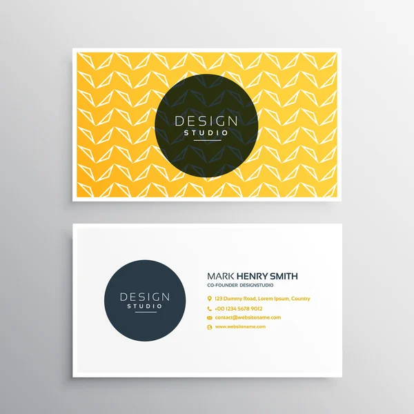 business card design in yellow pattern