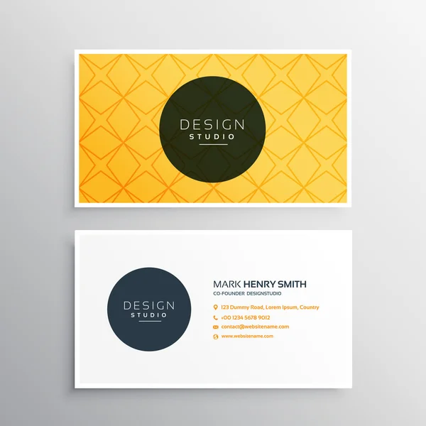 Πρότυπο επαγγελματικής κάρτας σε χρώμα κίτρινο μοτίβο — Διανυσματικό Αρχείο