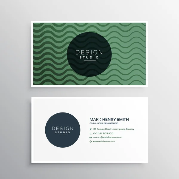 business card design with wavy lines