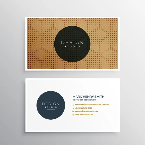 business card with halftone pattern