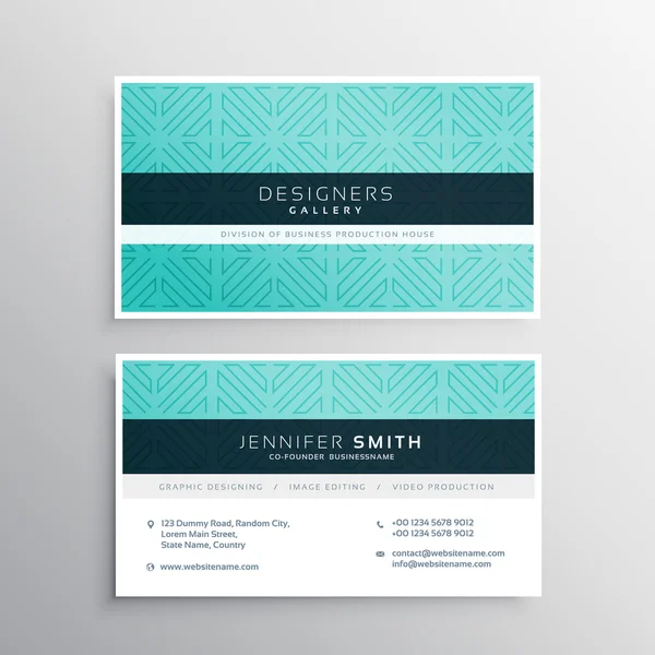 business card template in blue pattern