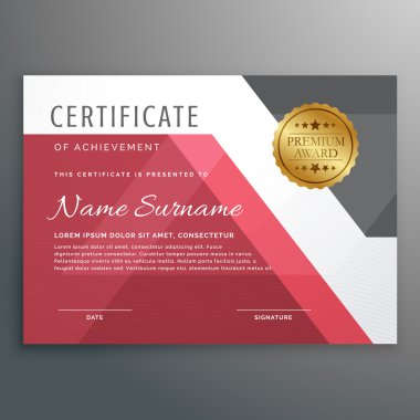 geometrik şekillerle zarif sertifika şablonu