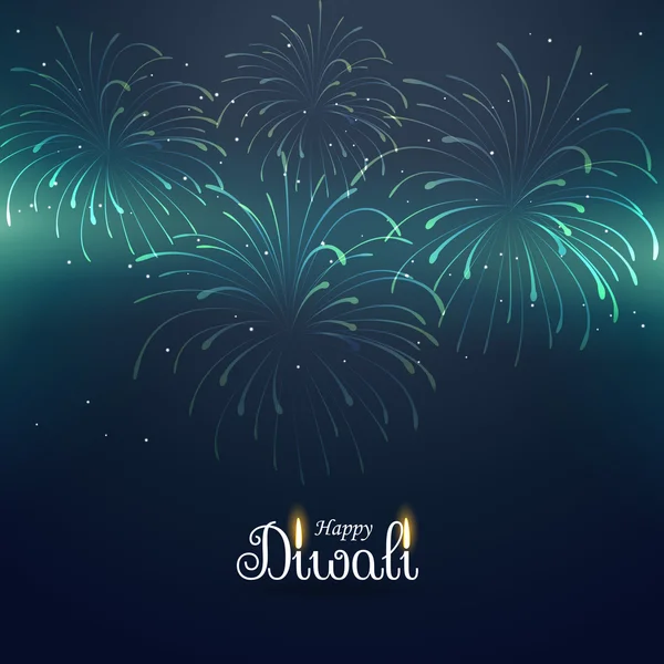 Diwali greeting background with fireworks — Stock Vector