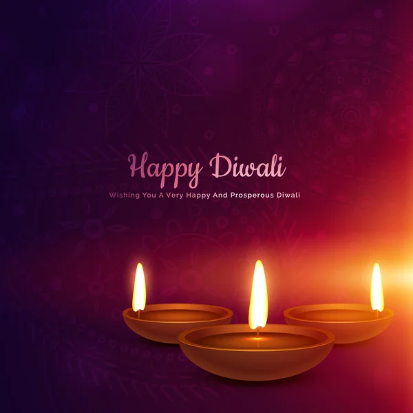 Diwali festival diya en arrière-plan lumineux — Image vectorielle