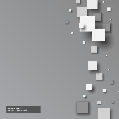 3d tarzında küçük kareler ile gri arka plan