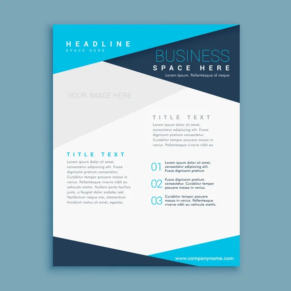 Projeto mínimo azul da brochura da forma —  Vetores de Stock