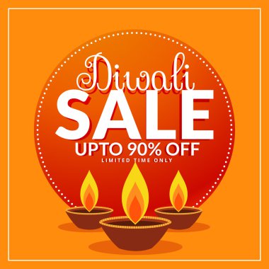 Diwali Festivali indirim ve satış poster şablonu üç DIY