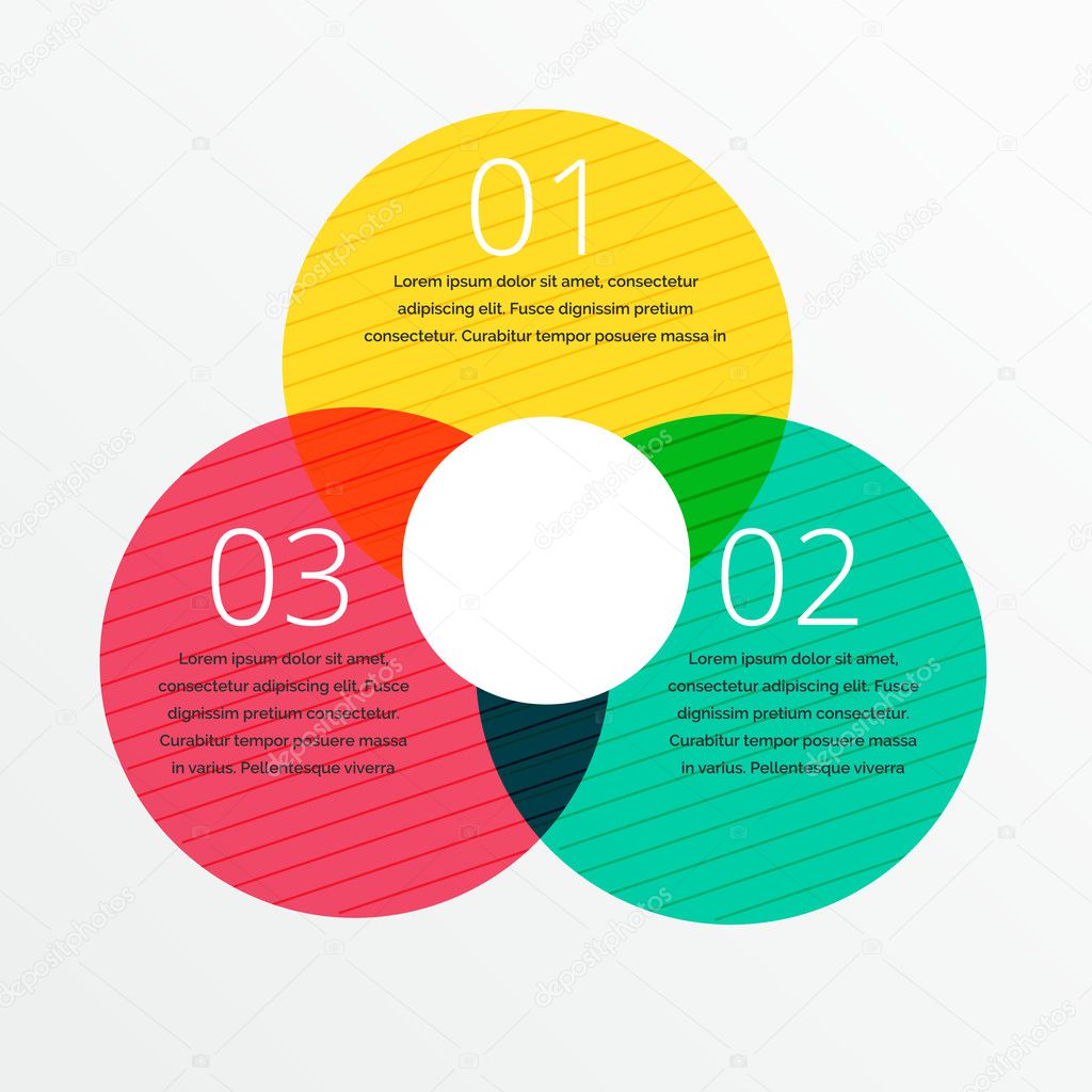three steps infographic design with space for your text