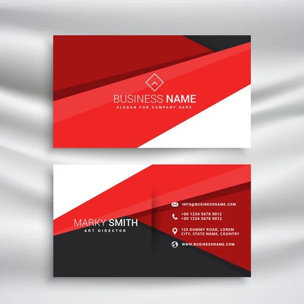 Nowoczesne karty biznes czerwony i czarny dowcip minimalne geometryczny kształt — Wektor stockowy