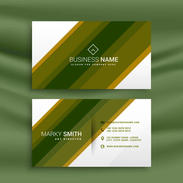 green stripe business card template presentation