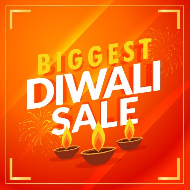 İnanılmaz büyük diwali satış indirim promosyon şablon