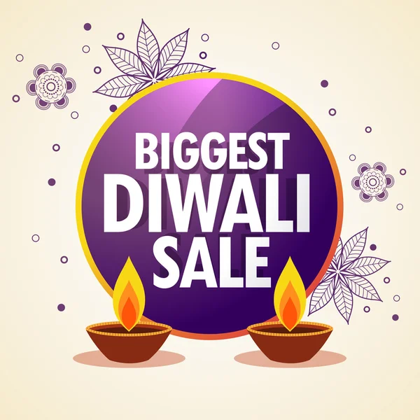 diwali sale promotional banner with flower decoration