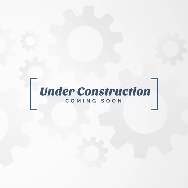 under construction text with gears