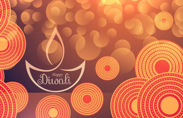 Increíble diwali festival fondo con efecto bokeh y decoración — Vector de stock