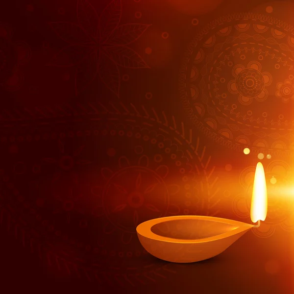 Prachtige diwali achtergrond met diya. Diwali groet — Stockvector