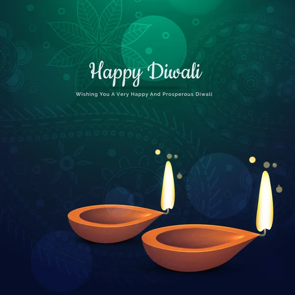 beautiful diwali festival diya background with two diya