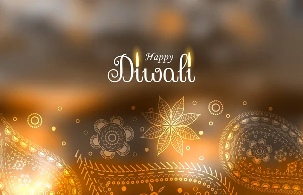 Beau fond de salutation diwali avec décoration paisley — Image vectorielle