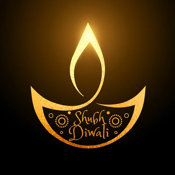Artístico diwali festival dourado diya fundo — Vetor de Stock