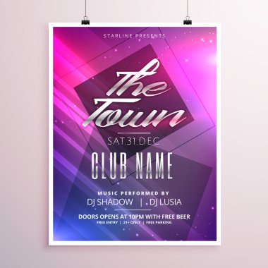 renkli müzik parti el ilanı poster şablonu hafif çizgiler ile