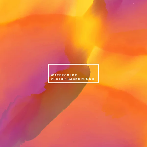 Fond d'aquarelle incroyable dans les tons orange et violet — Image vectorielle
