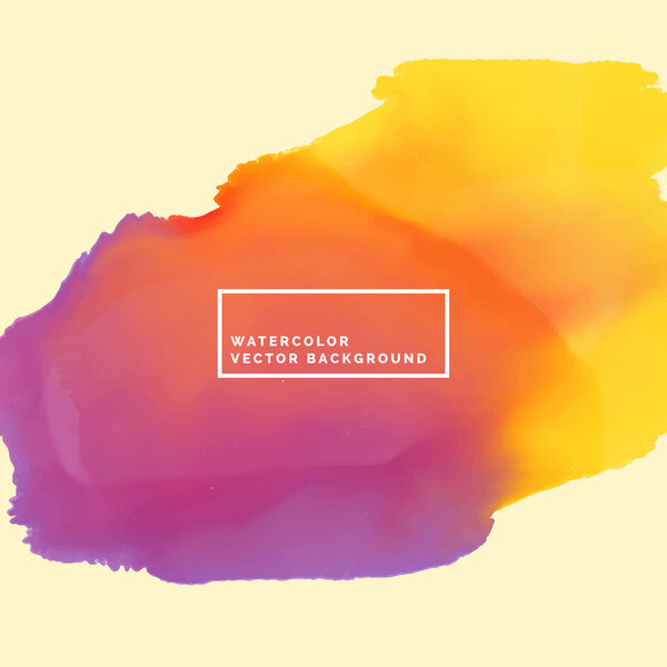 abstract orange and purple watercolor stain brush stroke