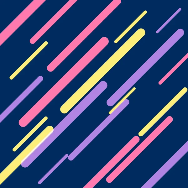 Fondo azul oscuro con rayas diagonales de colores. Líneas de respaldo — Vector de stock