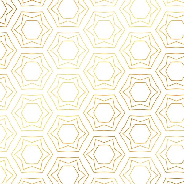 Étoile et hexagone formes fond motif doré. Backgr doré — Image vectorielle