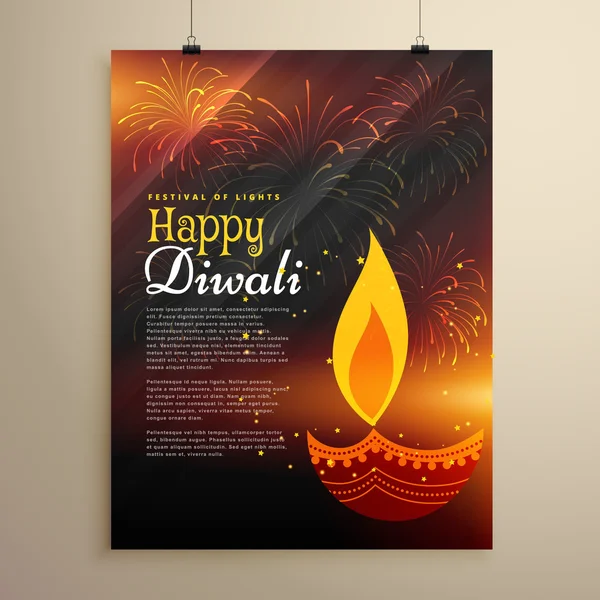 Festival celebration flyer design for diwali season — Stock vektor