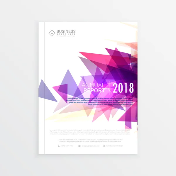 Relazione annuale brochure modello design con astratto triangolo sh — Vettoriale Stock