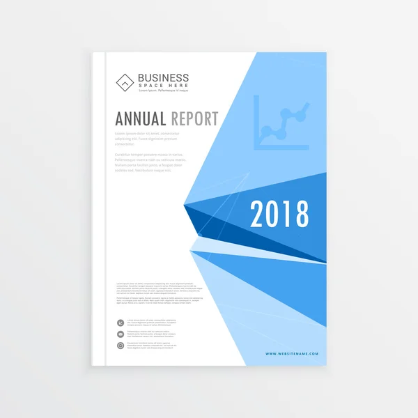 Portada de la revista anual report branding en tamaño A4 con azul — Vector de stock