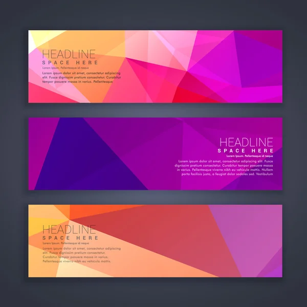 Abstraite sourcils couleurs web bannières ensemble — Image vectorielle