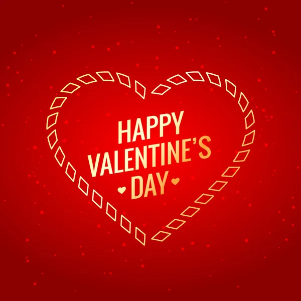 Valentines day with golden heart — Stock Vector