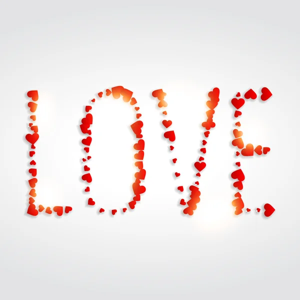 Amour écrit avec les cœurs — Image vectorielle