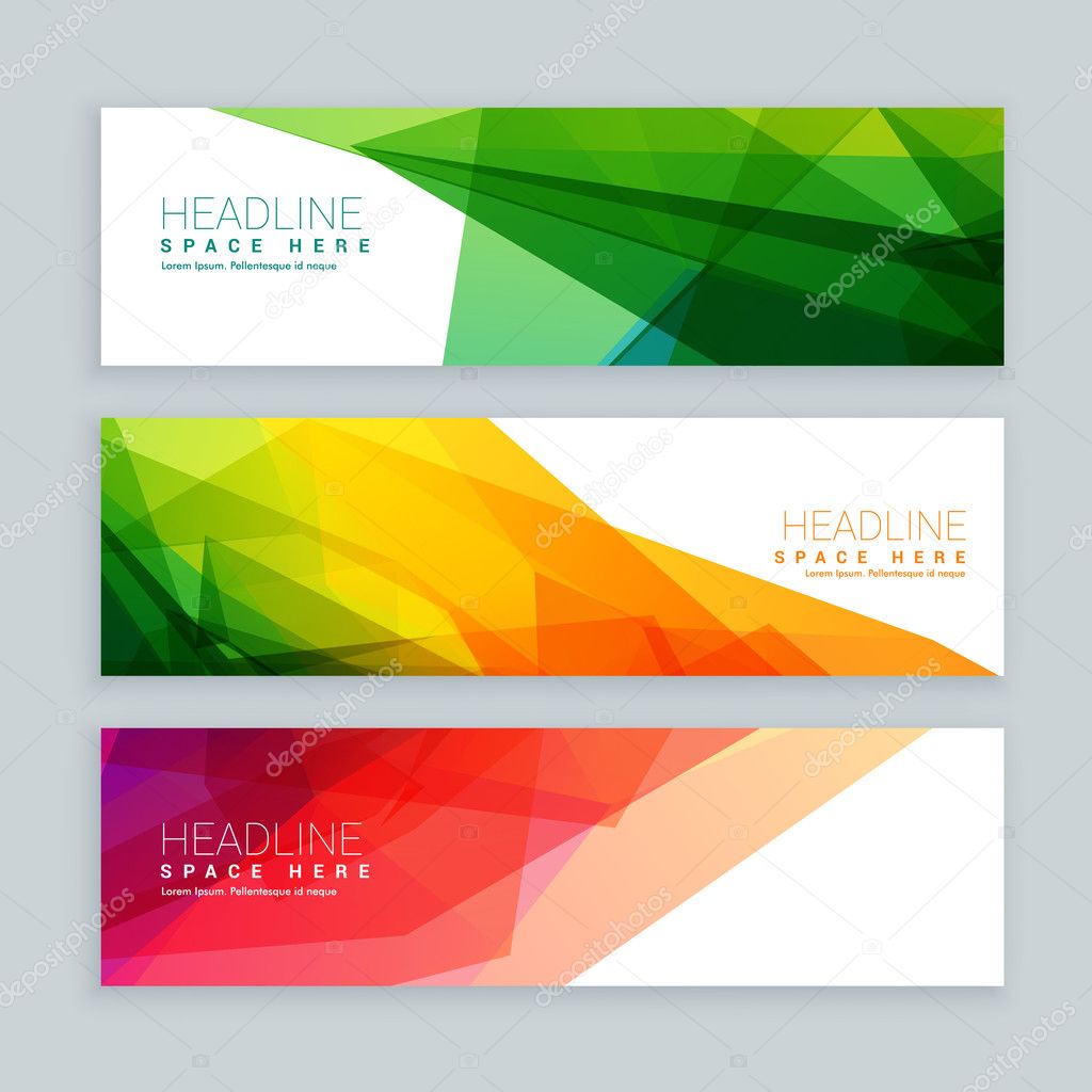 web banners template set in abstract colorful style