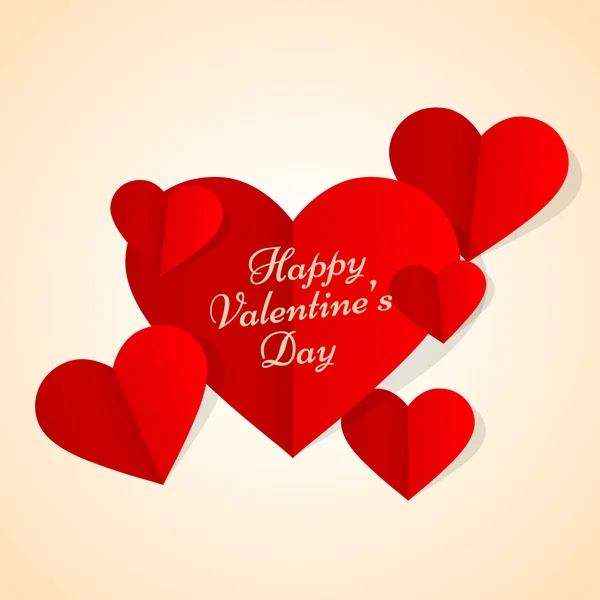 Valentines hjärtan i papper stil — Stock vektor