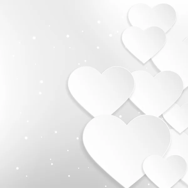 Εικονογράφηση διάνυσμα όμορφες λευκές καρδιές — Διανυσματικό Αρχείο