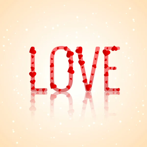 Amour typographie avec des cœurs — Image vectorielle