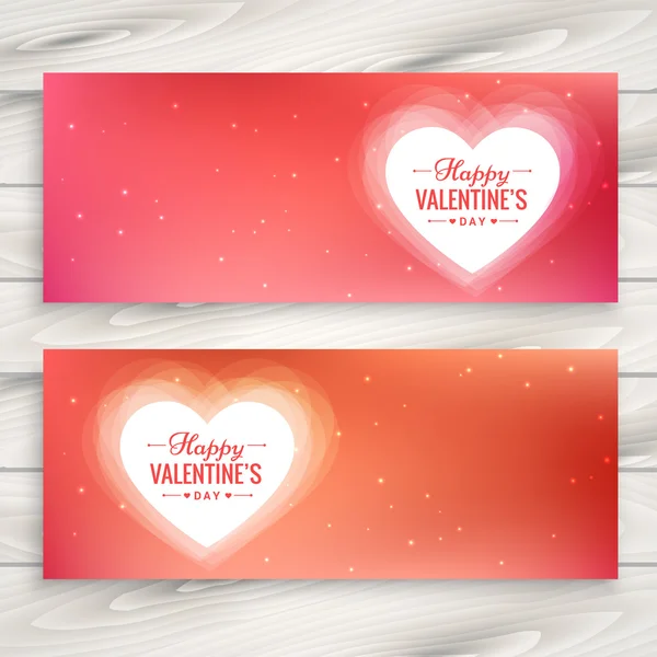 Valentijnsdag liefde banners — Stockvector