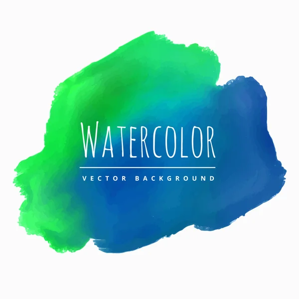 水彩ブルー グリーン染色背景 — ストックベクタ