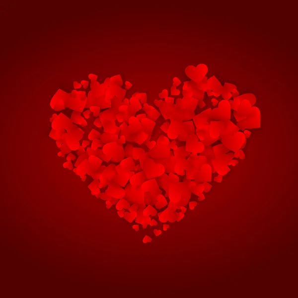 Schöne rote Herz-Vektor-Illustration — Stockvektor