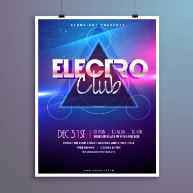 Club müzik parti el ilanı davetiye parlak ışıklar etkisi
