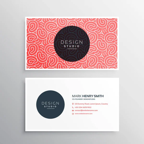 abstract minimal business card template with organic patterns