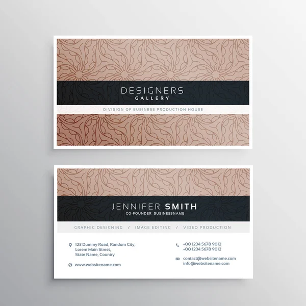 corporate business card template layour with brown abstract swir